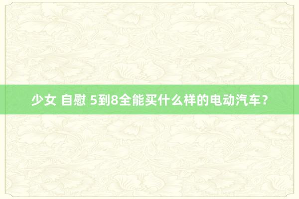 少女 自慰 5到8全能买什么样的电动汽车？