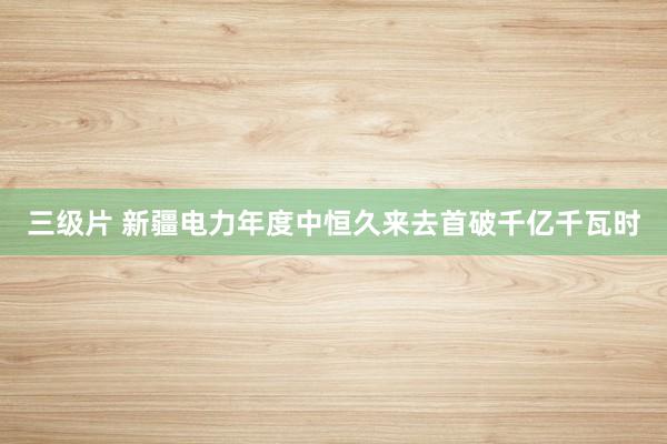 三级片 新疆电力年度中恒久来去首破千亿千瓦时