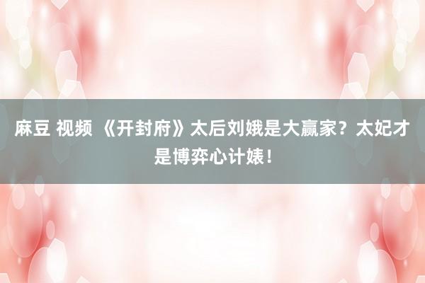 麻豆 视频 《开封府》太后刘娥是大赢家？太妃才是博弈心计婊！