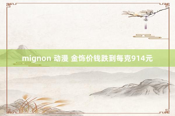mignon 动漫 金饰价钱跌到每克914元